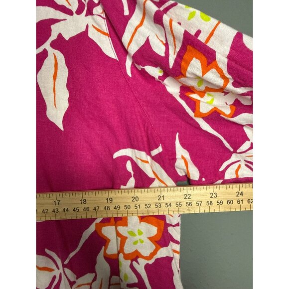 Westbound Women's XL Linen Blend Floral Tropical Button-Down Collared Shirt - Picture 6 of 6